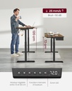 VASAGLE Bureau Électrique, Assis-Debout, Surface 60 x 120 cm