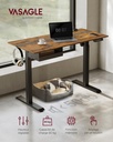 VASAGLE Bureau Électrique, Assis-Debout, Surface 60 x 120 cm