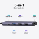 UGREEN Revodok Hub HDMI 4K avec PD Charge 100W Alimenté 5 en 1 Adaptateur USB C vers USB 3.0
