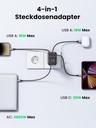 UGREEN Adaptateur de prise 30 W avec USB C GaN Fast 4-en-1
