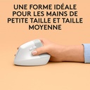 Logitech Lift for Mac, Souris Ergonomique Verticale sans Fil, Bluetooth, Clics et Roulette Smartwheel Discrets