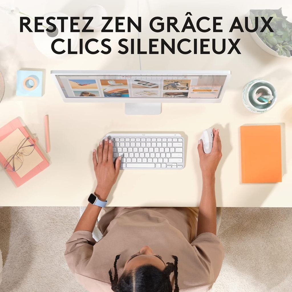 Logitech Lift for Mac, Souris Ergonomique Verticale sans Fil, Bluetooth, Clics et Roulette Smartwheel Discrets