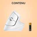 Logitech Lift for Mac, Souris Ergonomique Verticale sans Fil, Bluetooth, Clics et Roulette Smartwheel Discrets