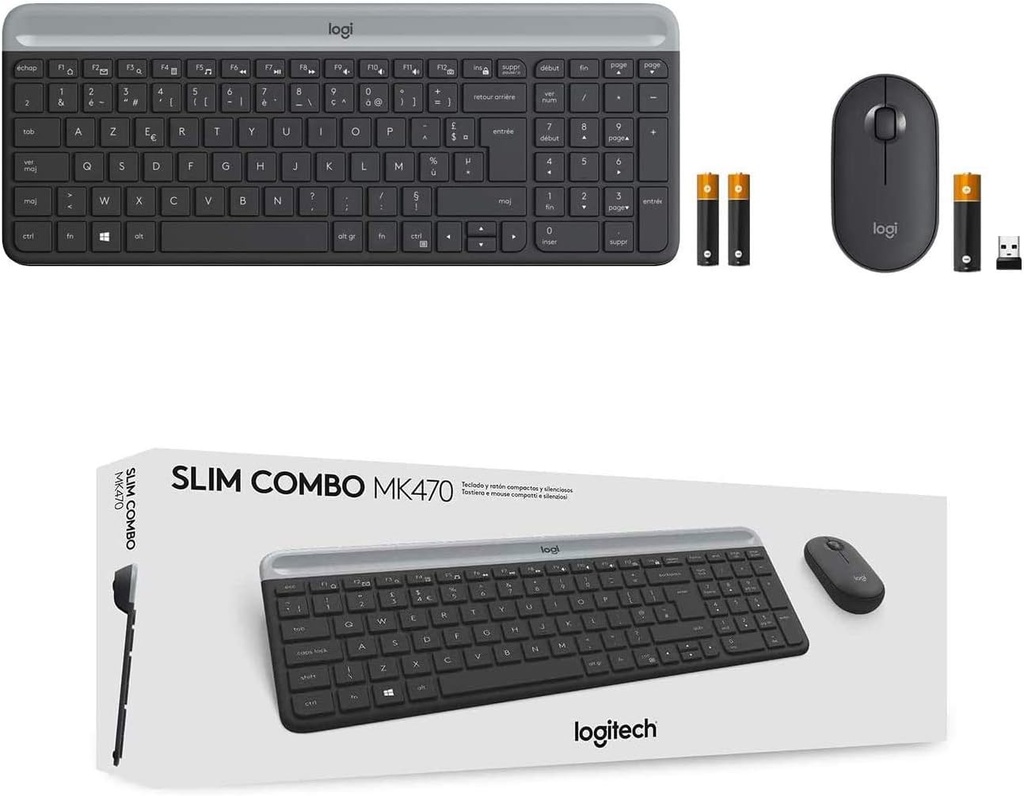 Logitech MK470 Combo Clavier et Souris sans Fil pour Windows