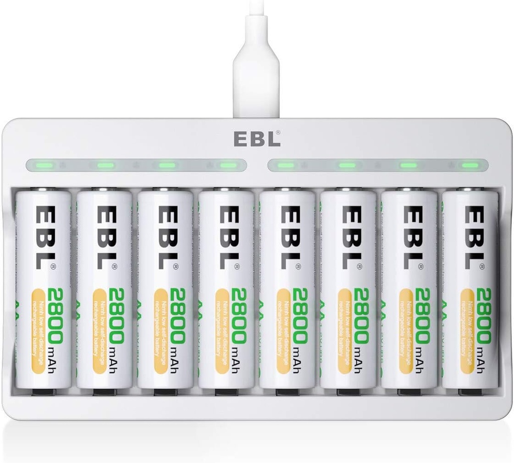 EBL Chargeur de Piles 8 Slots