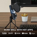 TONOR Microphone USB à Cardioïde Condensateur pour PC Micro avec Trépied et Filtre Anti-Pop