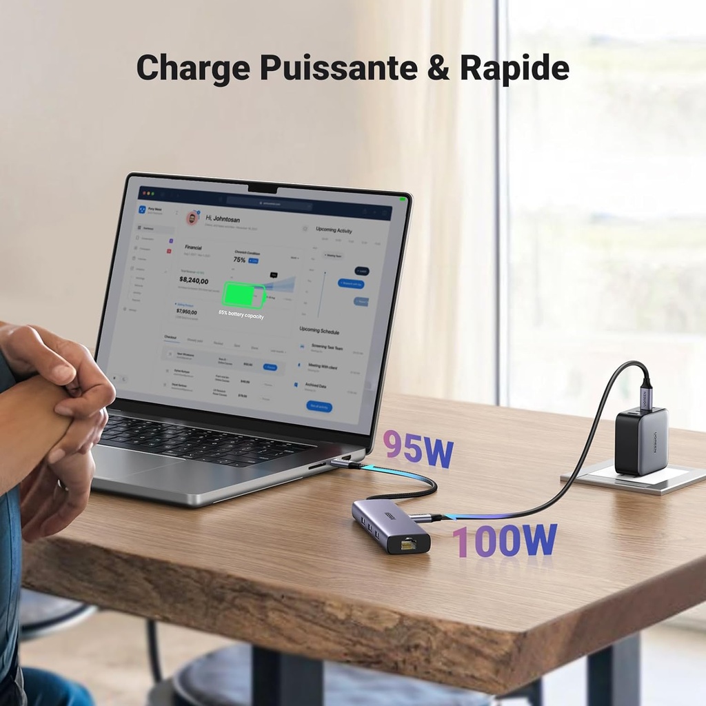 UGREEN Revodok Hub USB C 100W PD Charge Adaptateur 6 en 1 