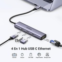 UGREEN Hub USB C Ethernet Gigabit Adaptateur USB C vers RJ45 Réseau avec 3 Ports USB 3.0 5Gbps
