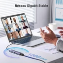 UGREEN Hub USB C Ethernet Gigabit Adaptateur USB C vers RJ45 Réseau avec 3 Ports USB 3.0 5Gbps