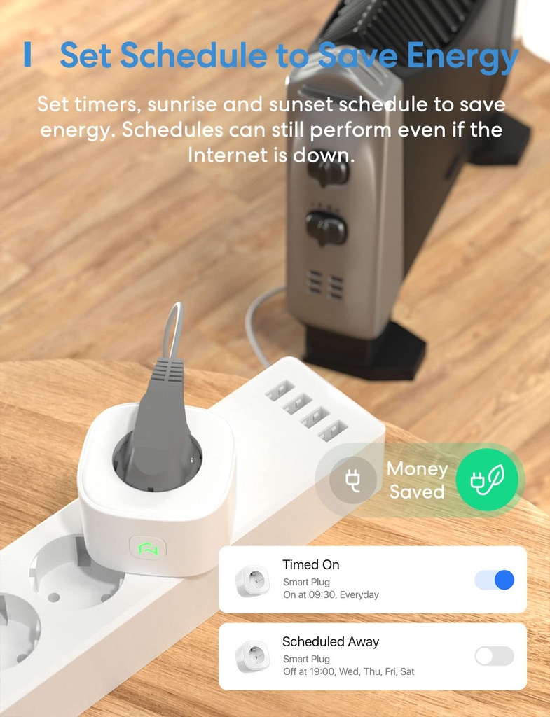 Meross Prise Connectée Compatible avec Apple HomeKit Pack de 2