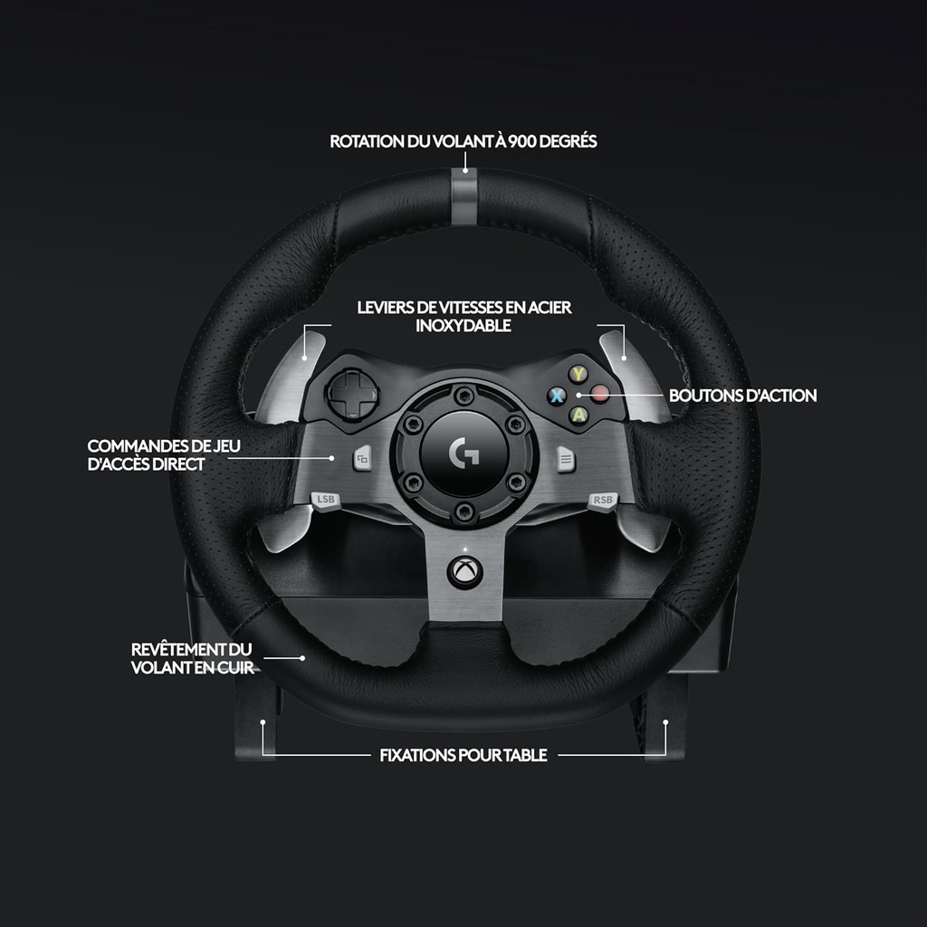 Logitech G G920 Driving Force Volant de Course avec Pédales