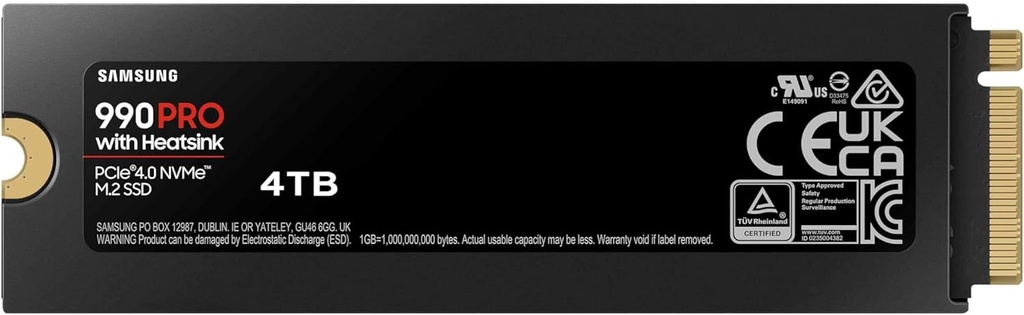 Samsung SSD 990 PRO M.2 PCIe NVMe 4 To avec dissipateur
