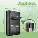 EBL Chargeur Universel de Piles, Chargeur Universel avec 4PCS AA Piles Rechargeables