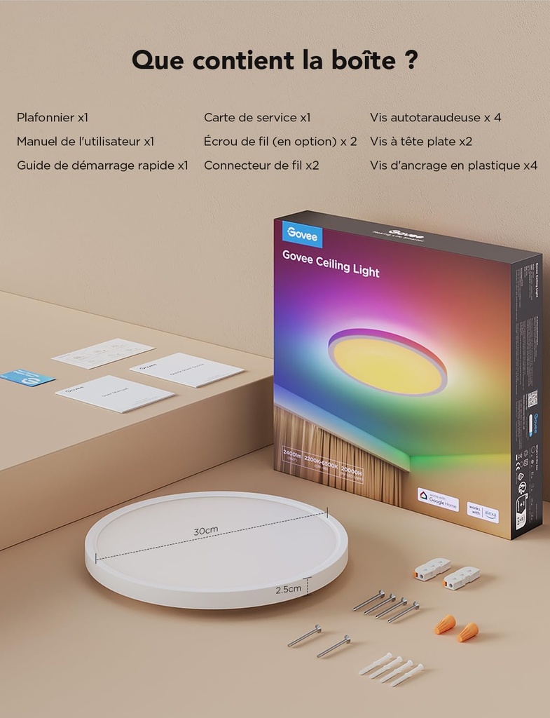 Govee Plafonnier LED RGBIC 30cm 