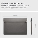 Spigen Valentinus Housse de Protection pour Ordinateur Portable 15" 15.6" 16" Pouces, Étui Cuir (Gris)