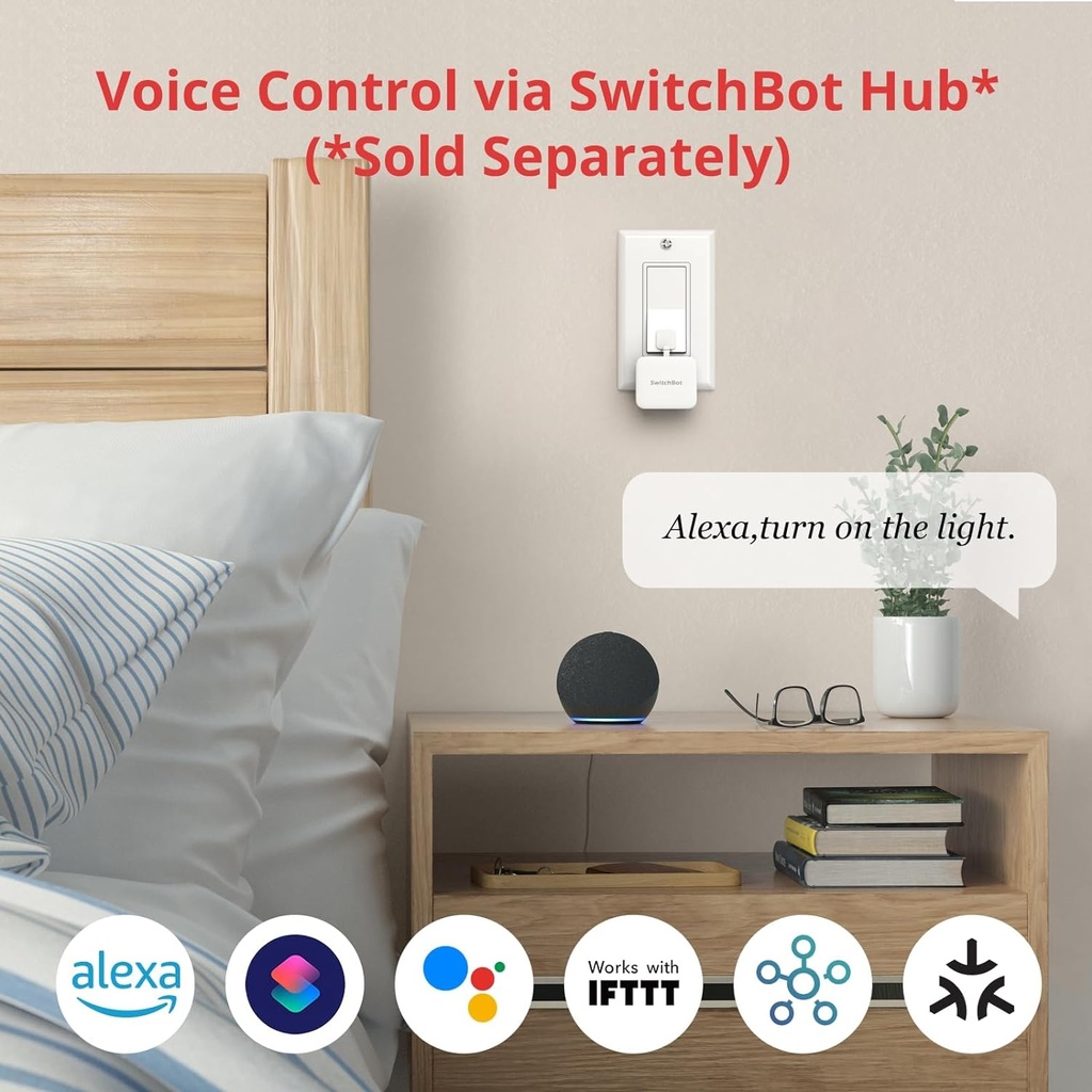 SwitchBot Interrupteur Intelligent Bluetooth - Petit Robot d'Interrupteur avec APP Contrôle et Minuteur Programmable