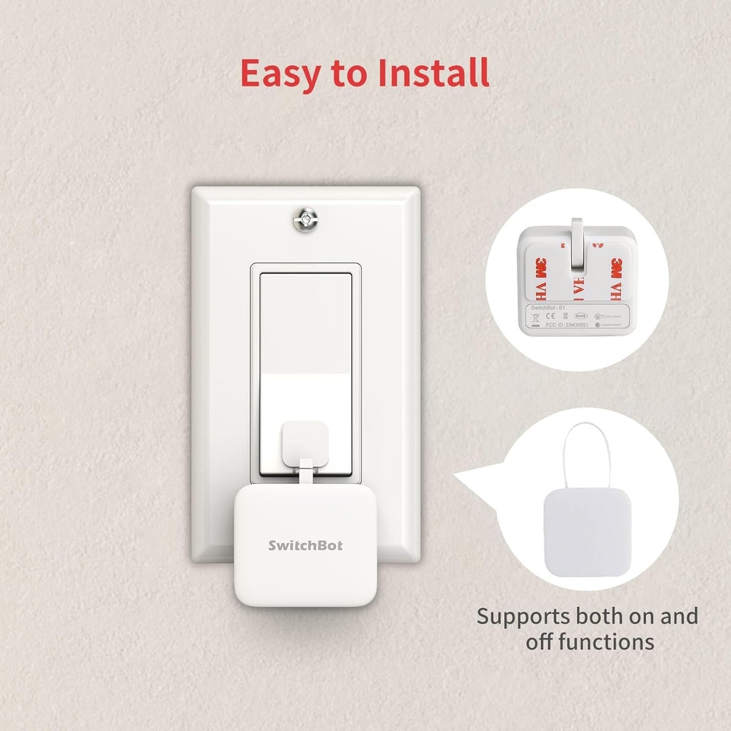 SwitchBot Interrupteur Intelligent Bluetooth - Petit Robot d'Interrupteur avec APP Contrôle et Minuteur Programmable