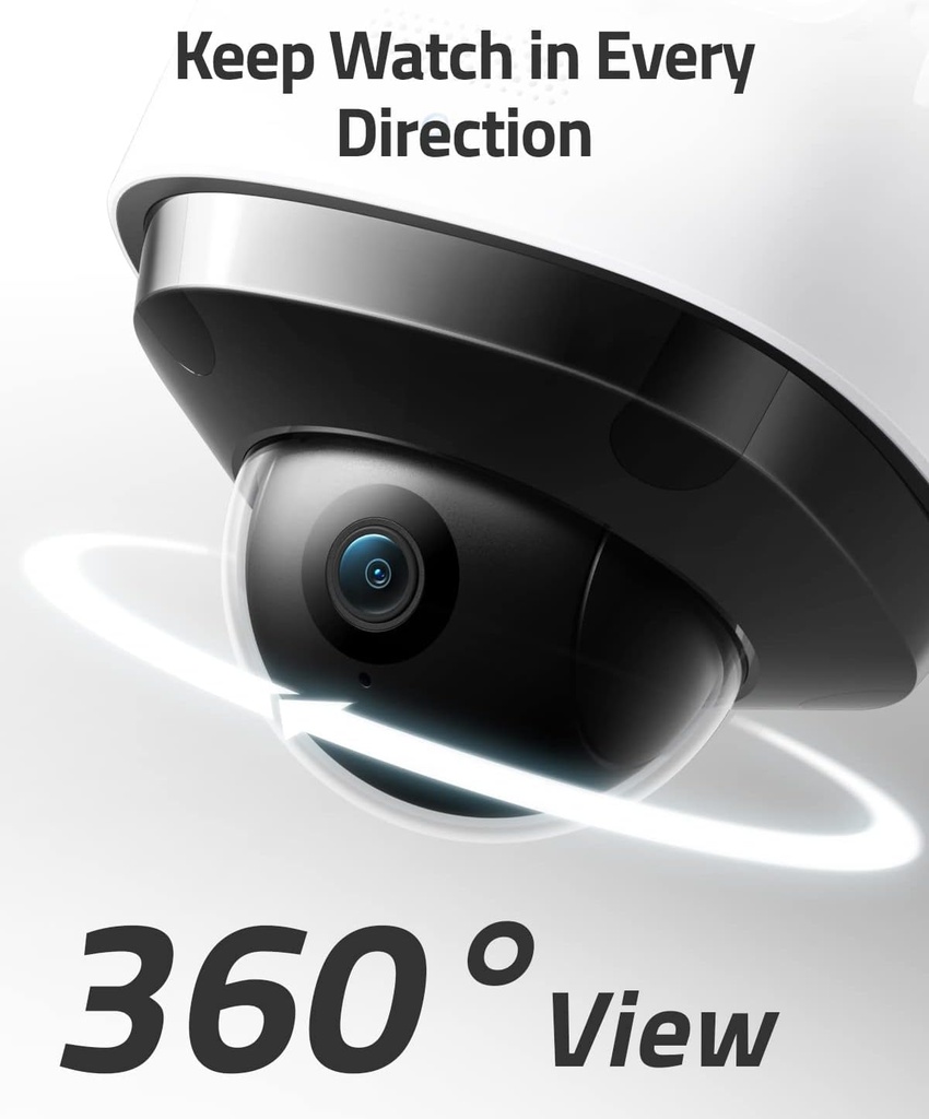 eufy Security Floodlight Cam 2 Pro, Camera Surveillance WiFi Extérieur, Couverture Panoramique et Inclinaison à 360 Degrés, 2K( Étanche)