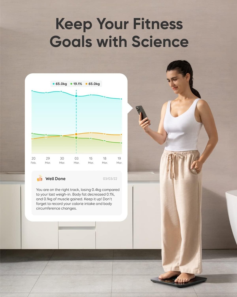 eufy P3 Balance Connectée WIFI, Analyse Intelligente, Mode corps Virtuel 3D,Multi-modes