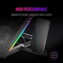 Mars Gaming MNBC5, Refroidisseur PC 19'' ARGB, 6 Ventilateurs,Support Portable