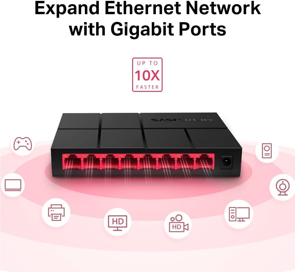 Mercusys Switch Ethernet Gigabit  Commutateur de bureau 8 Ports