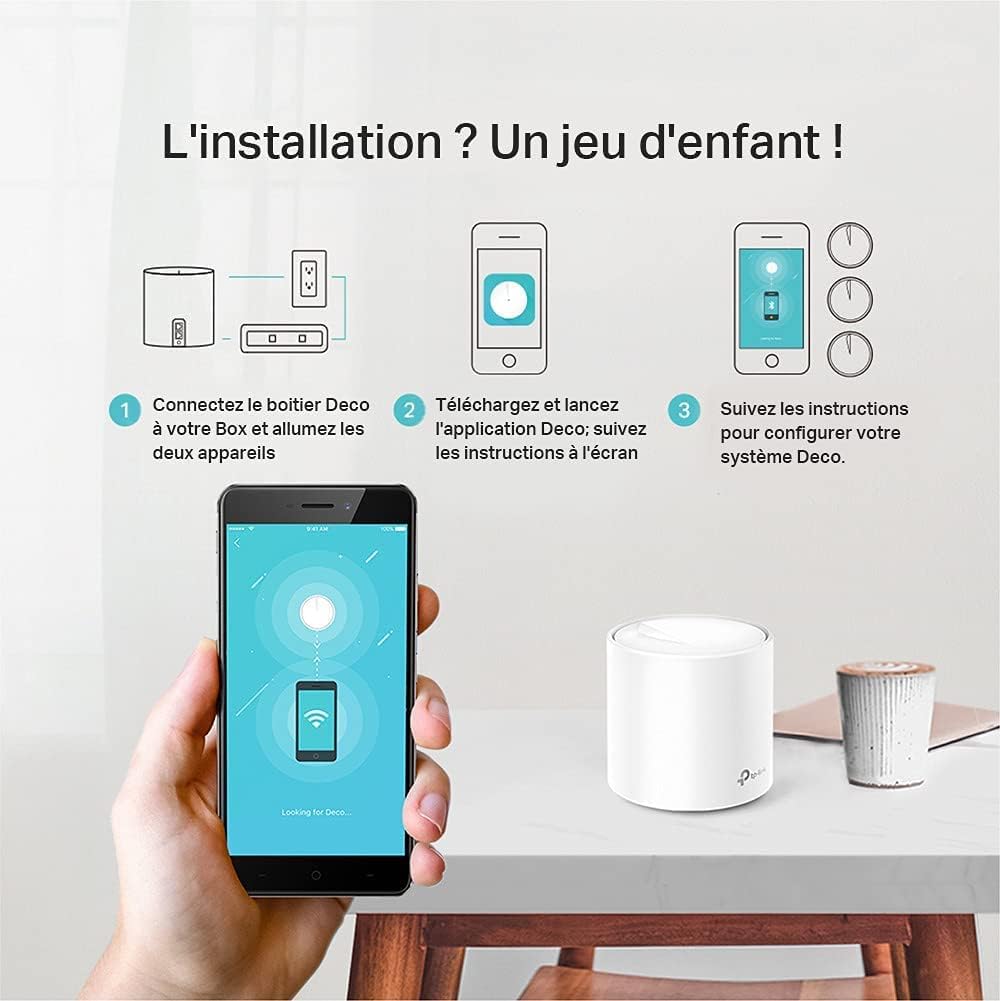 TP-Link Deco WiFi 6 Mesh AX 3000Mbps Deco X50(3-pack) - Système WiFi 6 pour Toute la Maison - Couverture WiFi de 550㎡