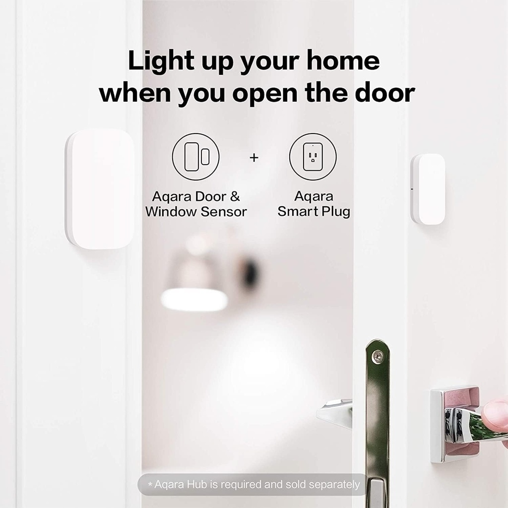 Aqara Détecteur d'Ouverture Porte/Fenêtre , NÉCESSITE AQARA HUB, Connexion Zigbee, Détecteur sans Fil pour Système d'Alarme