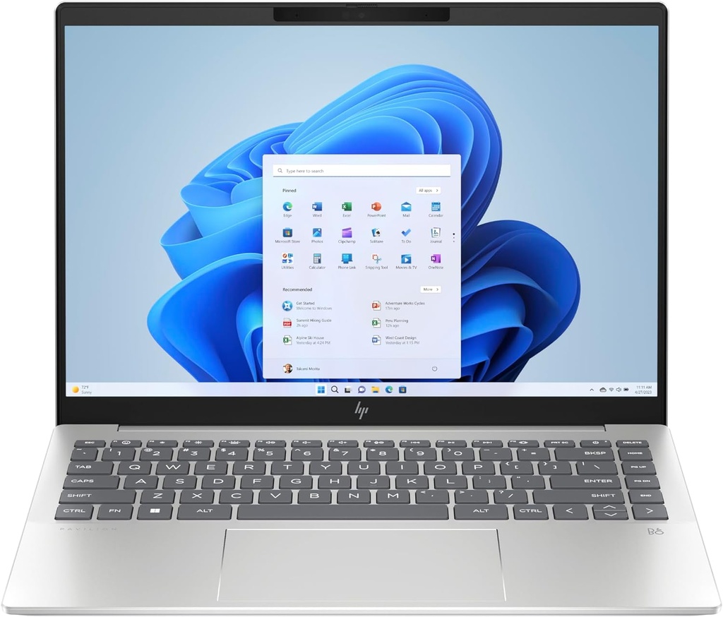 HP Pavilion Plus 14-ew0000sf PC Portable 14" 2.8K OLED-Intel Core i7-1355U-RAM 16 Go DDR5-SSD 512 Go- AZERTY- Windows 11 Famille- Argent naturel