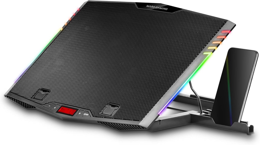 Mars Gaming MNBC5, Refroidisseur PC 19'' ARGB, 6 Ventilateurs,Support Portable