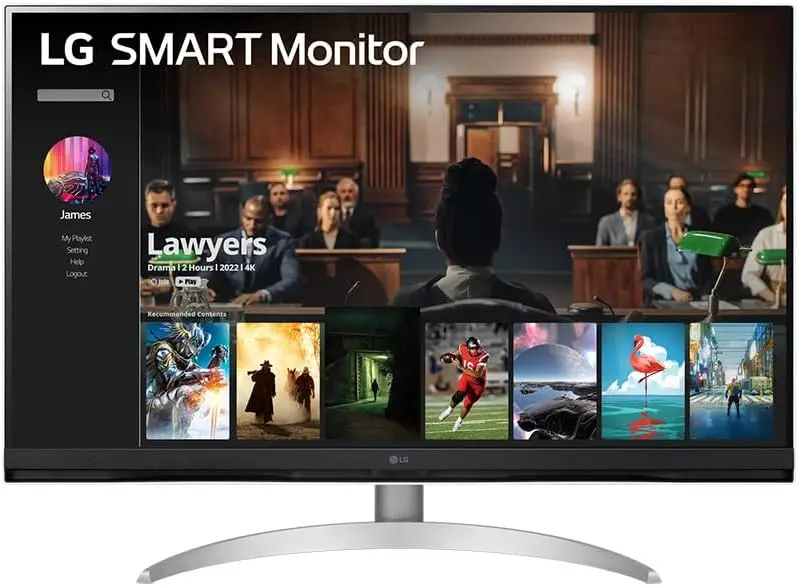  LG MyView Smart Moniteur 32SQ700S-W 32 pouces 4K UHD, Dalle VA résolution (3840x2160), 5ms ,60Hz, HDR 10, DCI-P3 90%, inclinable