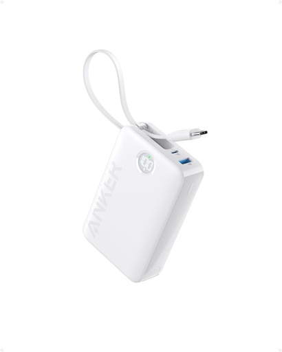 Anker PowerBank, puissance 22,5 W, batterie externe avec câble USB-C intégré