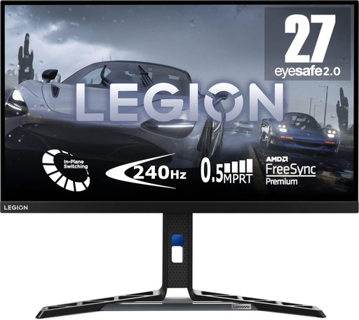 Lenovo Y27f-30 - Écran Gaming 27" FHD-1920x1080 pixels-IPS-280Hz-0.5 ms-sRGB 113,7 %et DCI-P3 90,6 %-HDMI 2.0-FreeSync Premium) Réglage en Inclinaison -Noir- Haut-parleurs