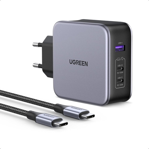UGREEN Nexode 140W PD 3.1 Chargeur USB C Rapide 3 Ports,240W Câble USB C Inclus