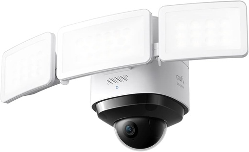 eufy Security Floodlight Cam 2 Pro, Camera Surveillance WiFi Extérieur, Couverture Panoramique et Inclinaison à 360 Degrés, 2K( Étanche)