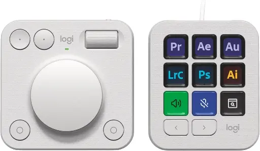 Logitech MX Creative Console, keypad programmable avec 9 touches LCD personnalisables et une molette